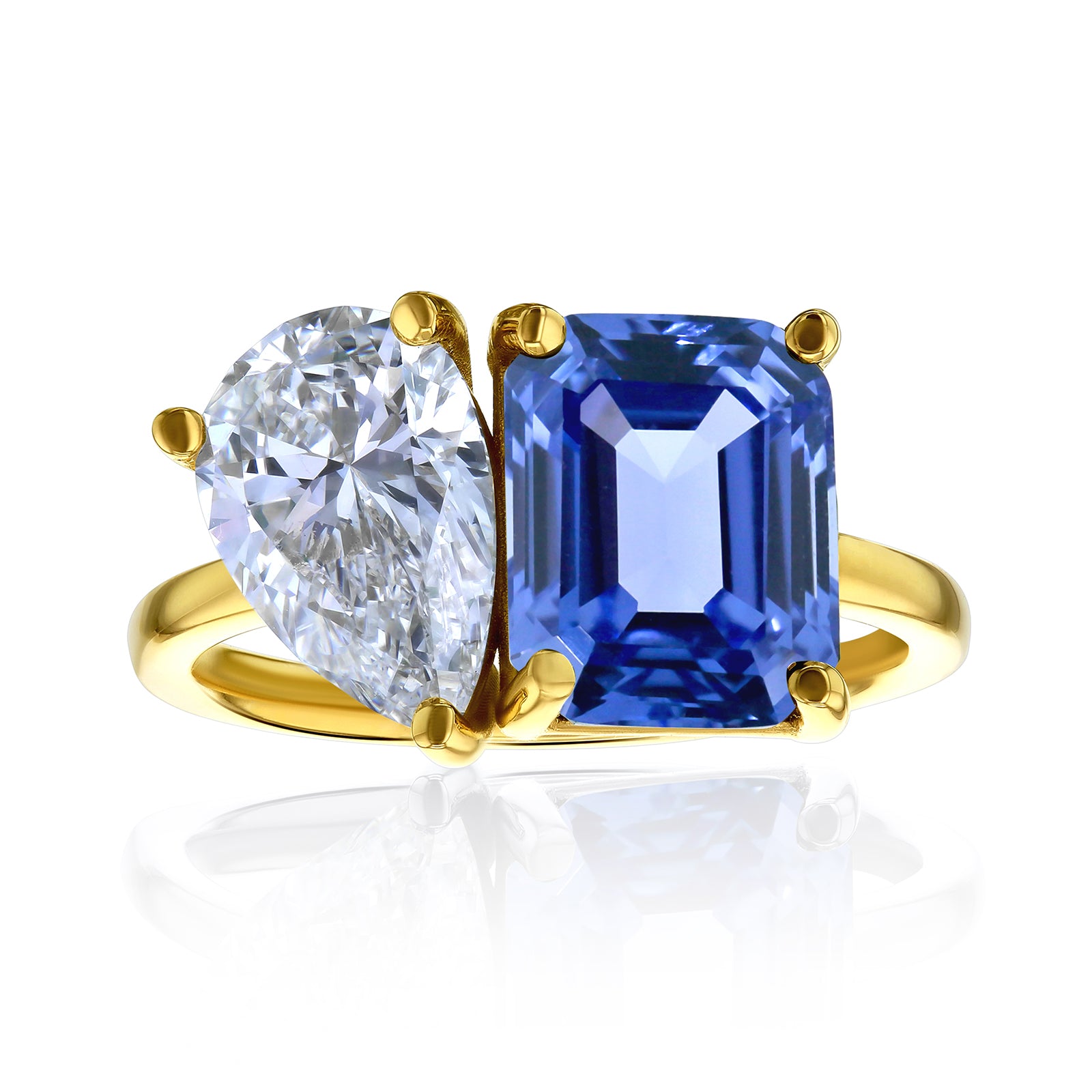 Lab Grown Diamond & Sapphire Dutchess Ring