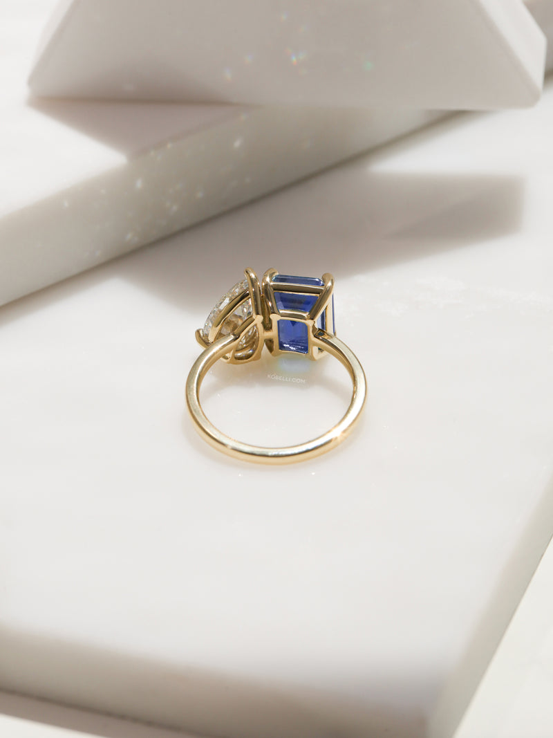 Lab Grown Diamond & Sapphire Dutchess Ring