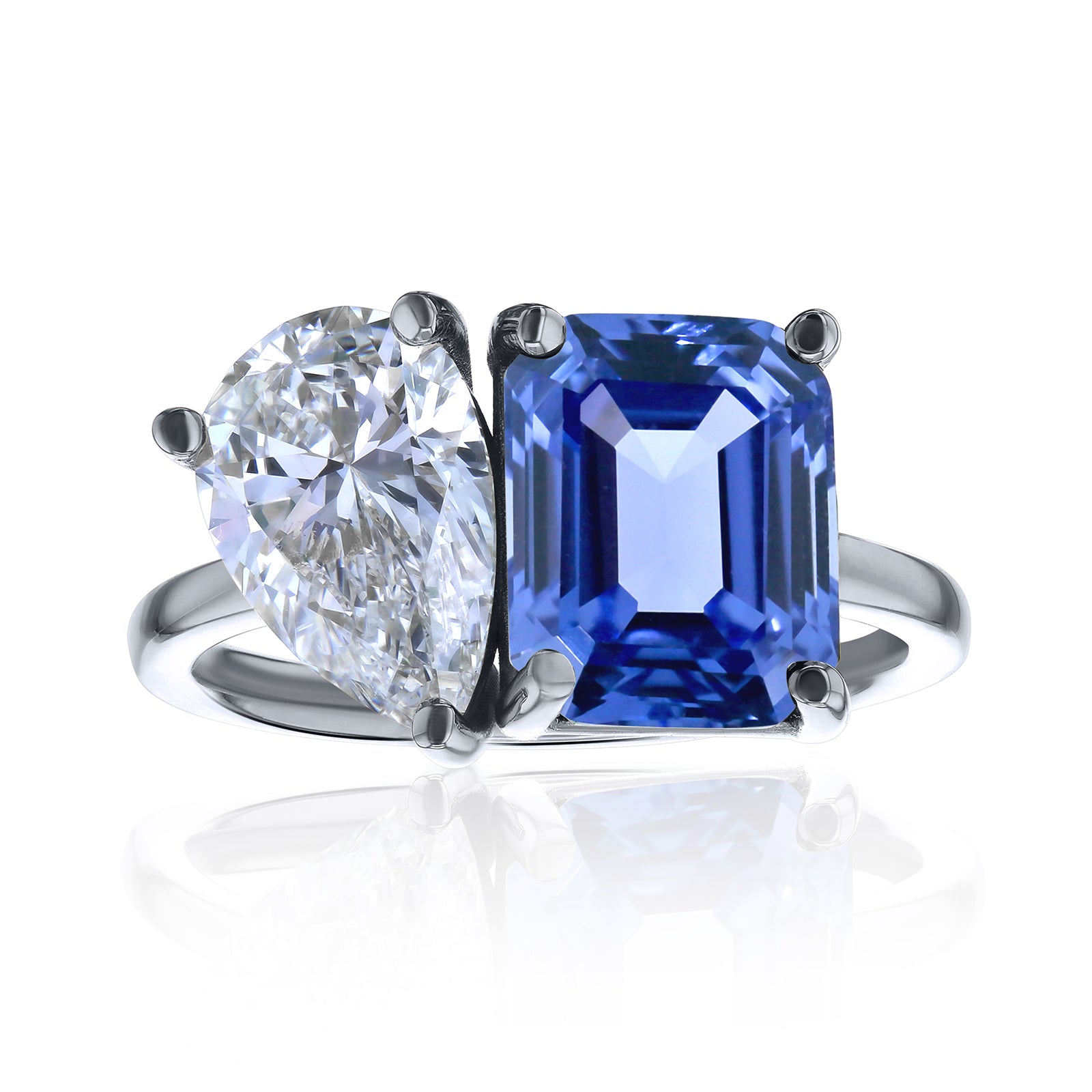Lab Grown Diamond & Sapphire Dutchess Ring