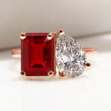 Lab Grown Diamond & Ruby Dorothy Ring