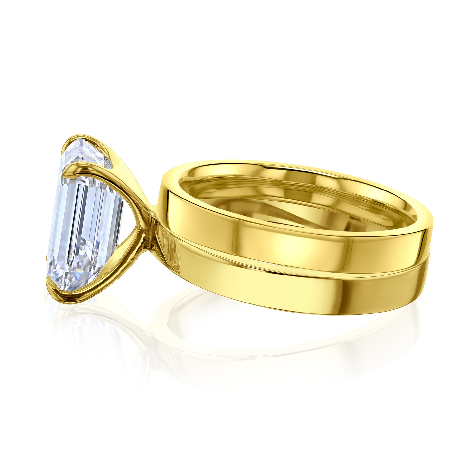 Side angle of bridal set stacked together