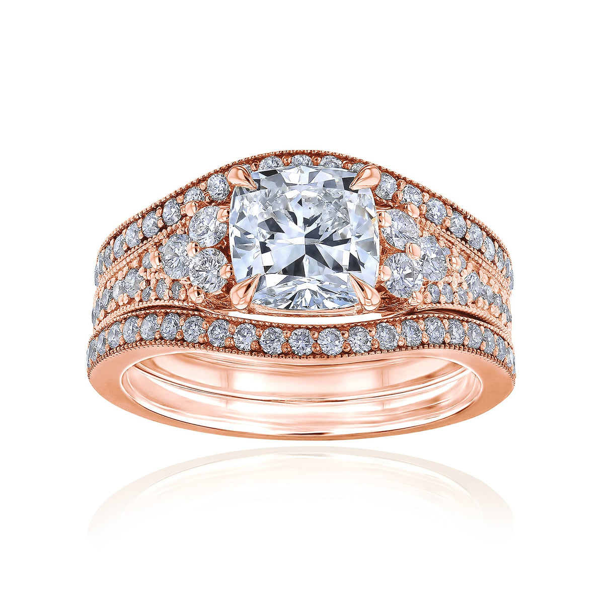Lab Grown Diamond Side Cluster Grindelwald 3pc Bridal Set
