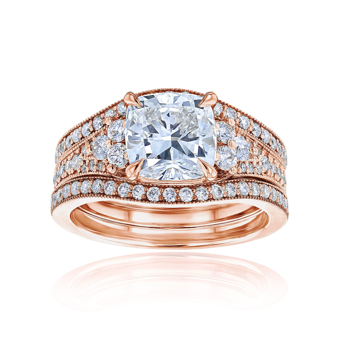 Lab Grown Diamond Side Cluster Grindelwald 3pc Bridal Set