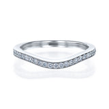 Lab Grown Diamond Curved Shadow Wedding Band in White Gold