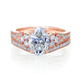 Kobelli 2.70 Carats Total Lab Grown Diamond Oval Center Side Cluster Bridal Set - rose gold option