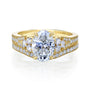 Kobelli 2.70 Carats Total Lab Grown Diamond Oval Center Side Cluster Bridal Set - yellow gold option