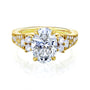 Kobelli 2.4 Carat Lab Grown Diamond Oval Side Cluster Vintage Style Interlaken Engagement Ring in yellow gold metal