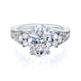 Kobelli 2.4 Carat Lab Grown Diamond Oval Side Cluster Vintage Style Interlaken Engagement Ring in white gold metal