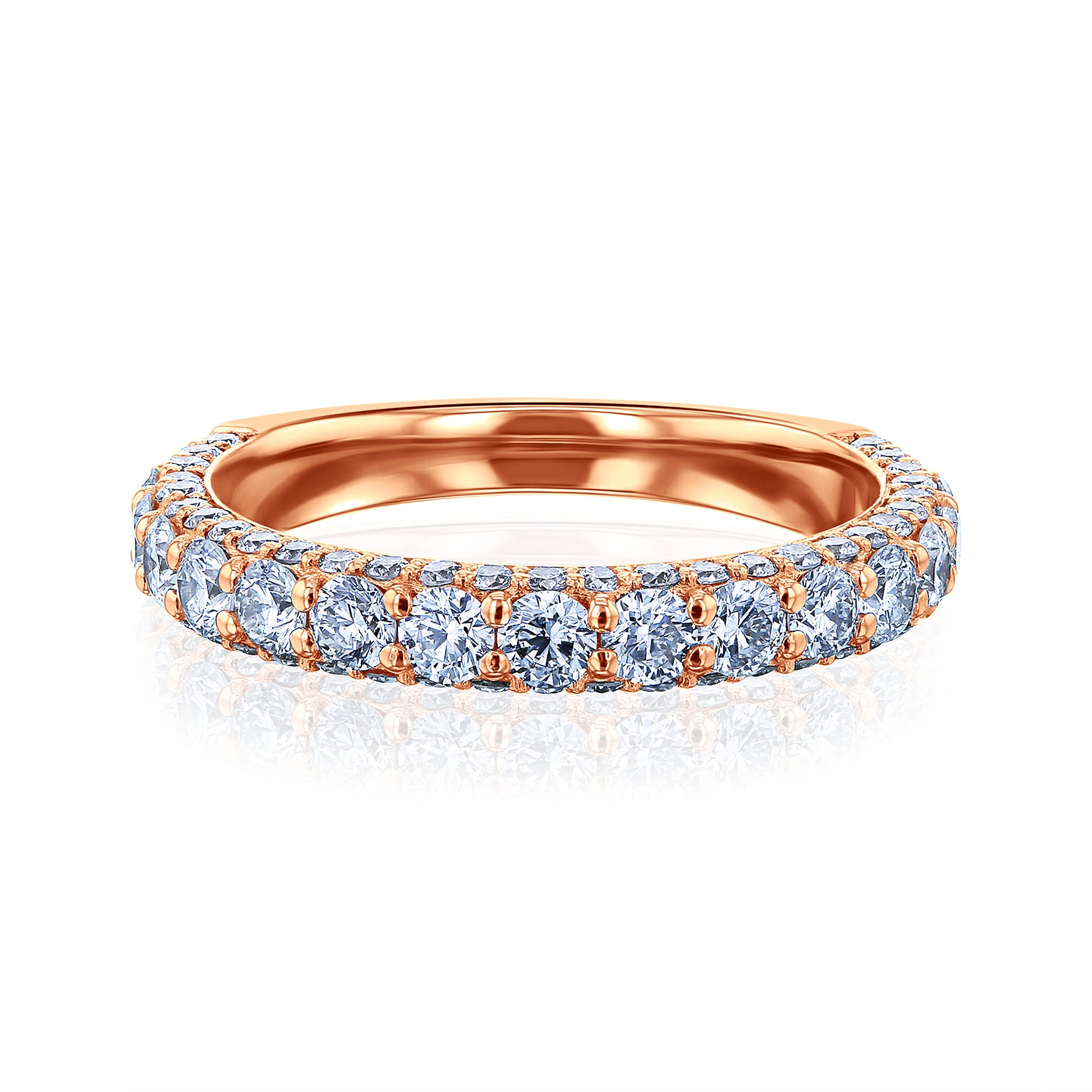 Multi-row diamond band in rose gold option