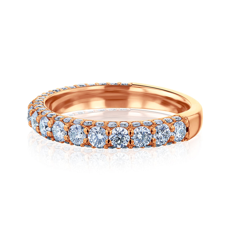 Multi-row diamond band in rose gold option