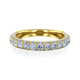 Multi-row diamond band in yellow gold option