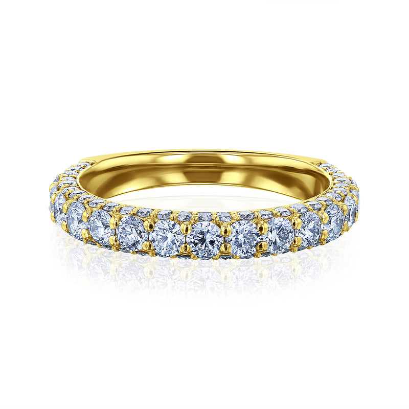 Multi-row diamond band in yellow gold option