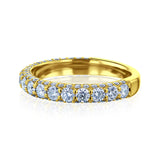 Multi-row diamond band in yellow gold option