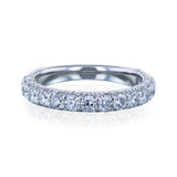 Multi-row diamond band triple micro-pave in white gold