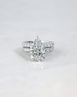 matched to 8 Carat Beckham Pear Engagement Ring