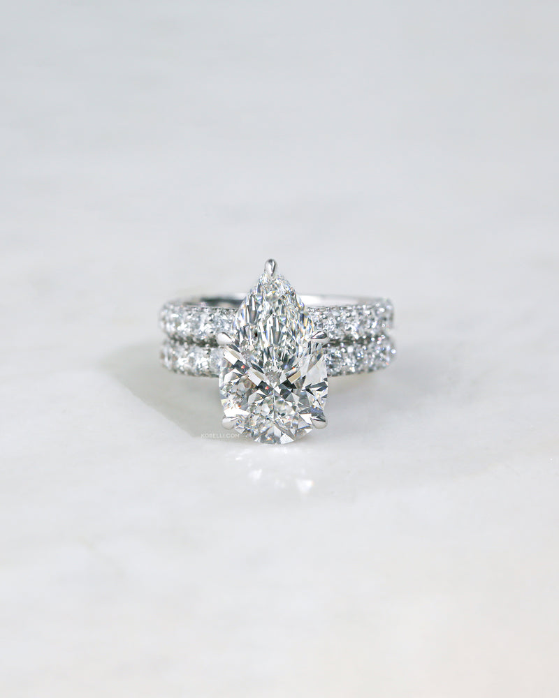 matched to 8 Carat Beckham Pear Engagement Ring