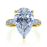 Kobelli Grown Pear Diamond Engagement Ring in Yellow Gold