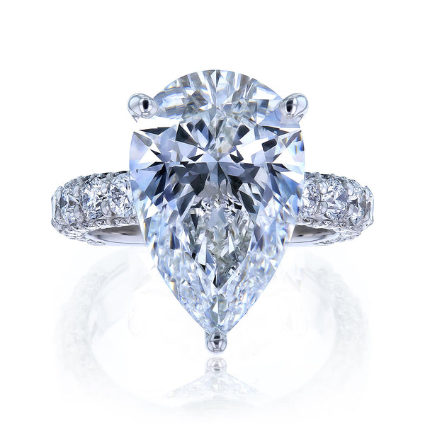 Kobelli Grown Pear Diamond Engagement Ring