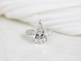 Kobelli Grown Pear Diamond Engagement Ring straight shot