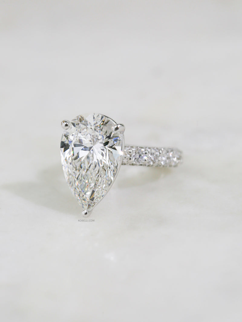 Kobelli Grown Pear Diamond Engagement Ring long shot