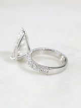 Kobelli Grown Pear Diamond Engagement Ring close-up of band