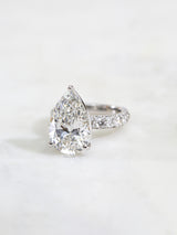 Kobelli Grown Pear Diamond Engagement Ring at an angle