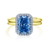 3ct Blue Diamond Aomori Bridal Set