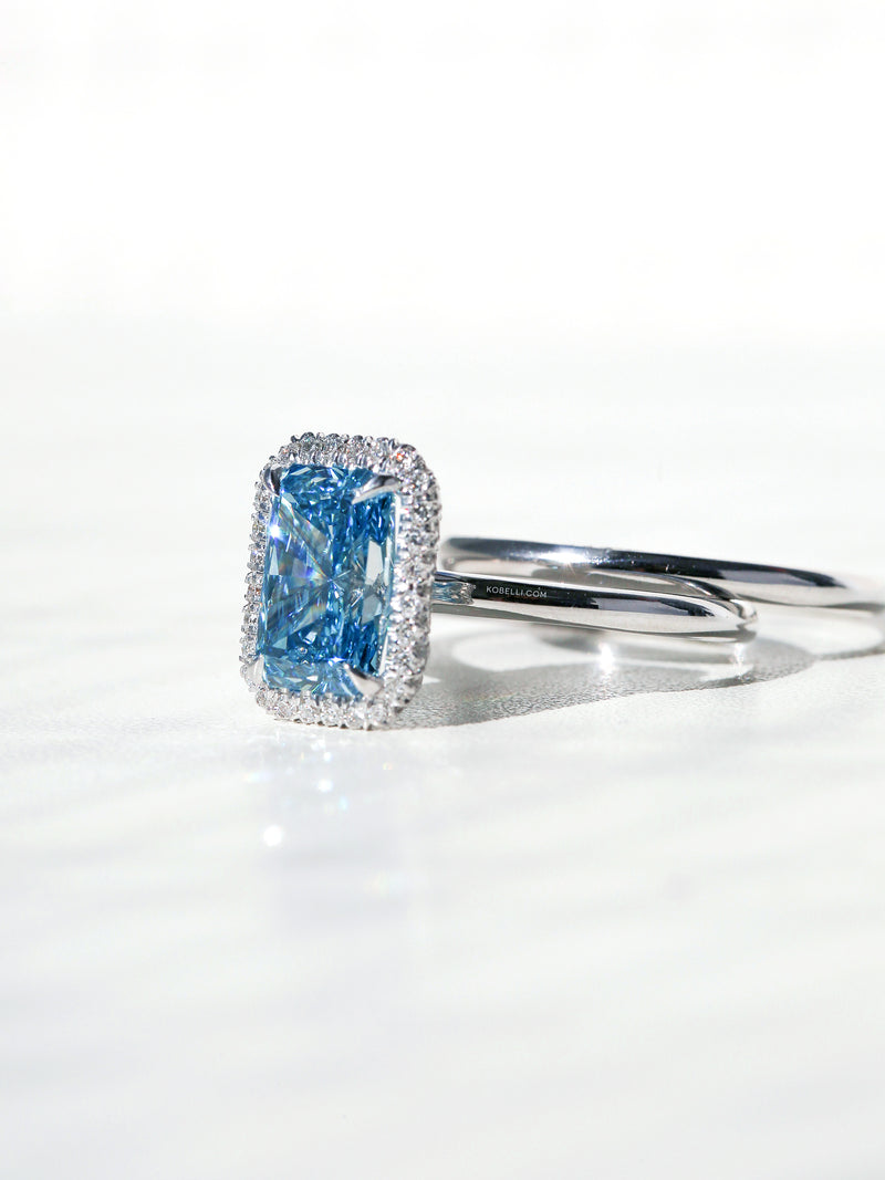 3ct Blue Diamond Aomori Bridal Set