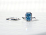 3ct Blue Diamond Aomori Bridal Set