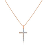 diamond cross in rose gold