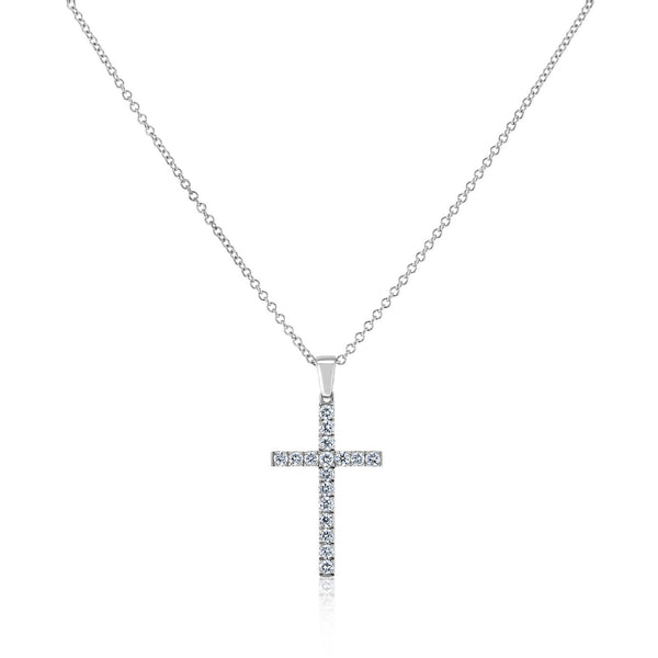 diamond cross in white gold