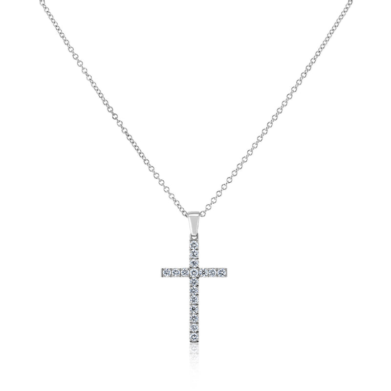 diamond cross in white gold