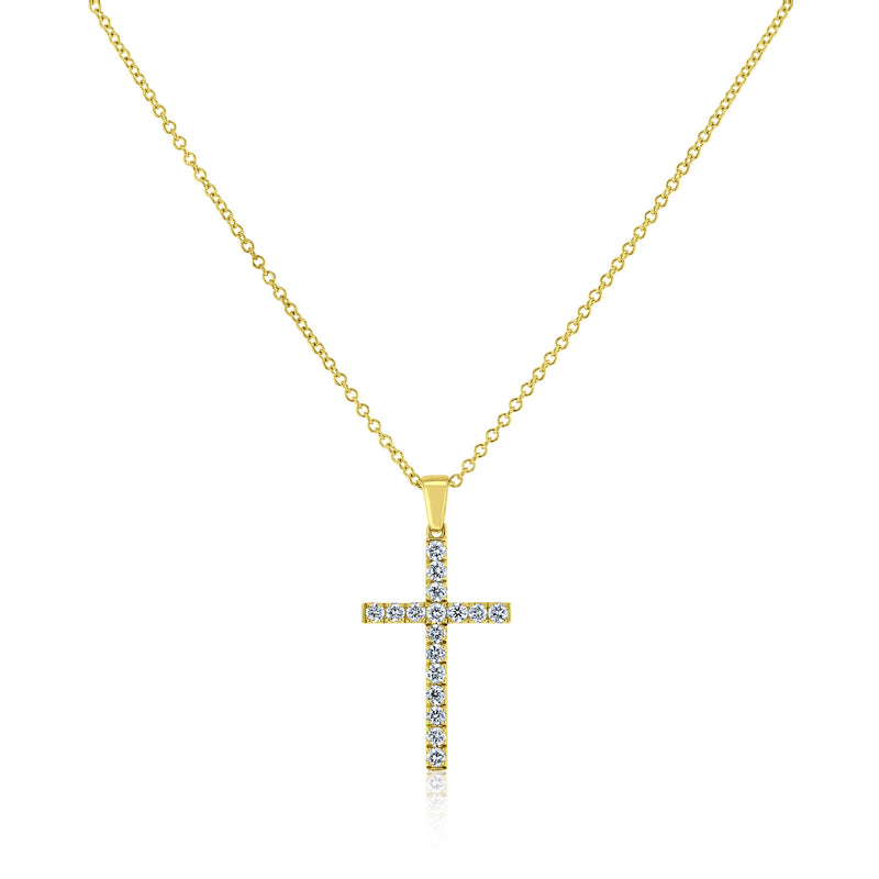 diamond cross in yellow gold