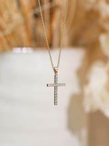 diamond cross pendant and chain