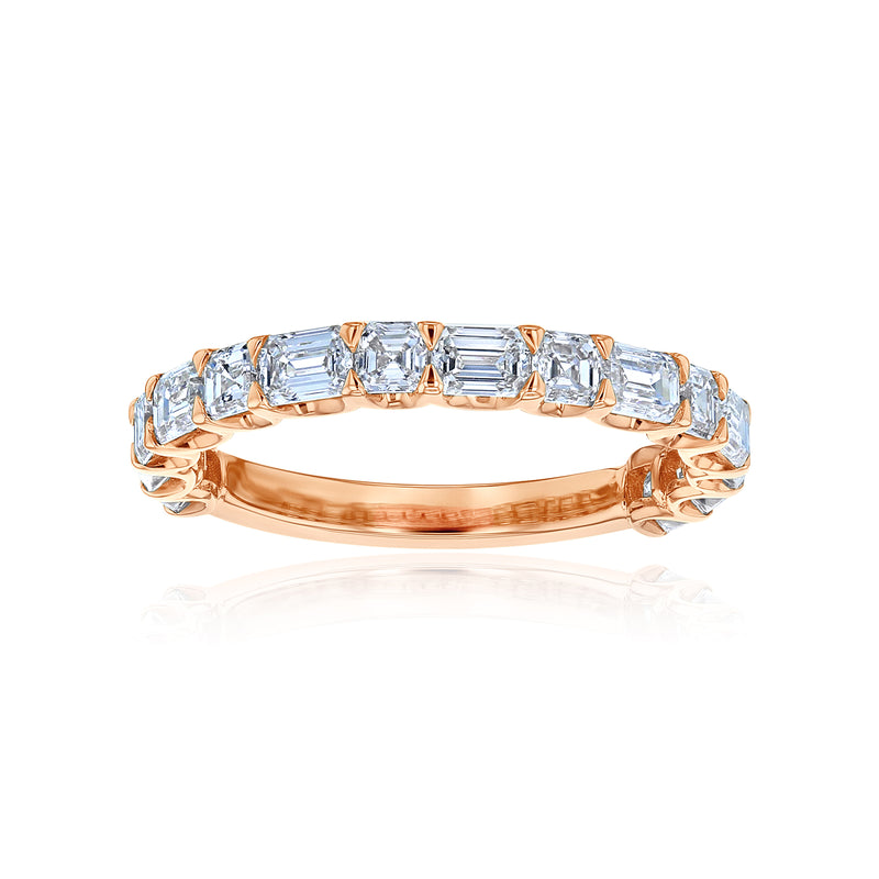 1.8 Carat Lab Grown Diamond Half Eternity Coco Ring in Rose Gold