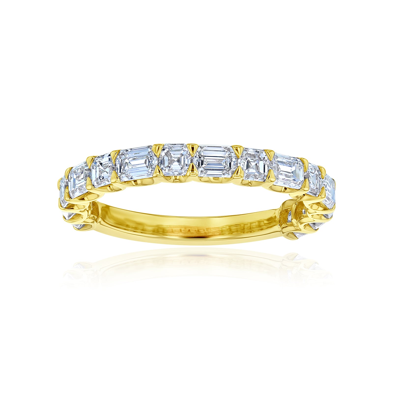 1.8 Carat Lab Grown Diamond Half Eternity Coco Ring in Yellow Gold