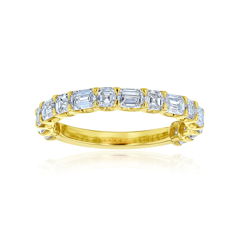 1.8 Carat Lab Grown Diamond Half Eternity Coco Ring in Yellow Gold