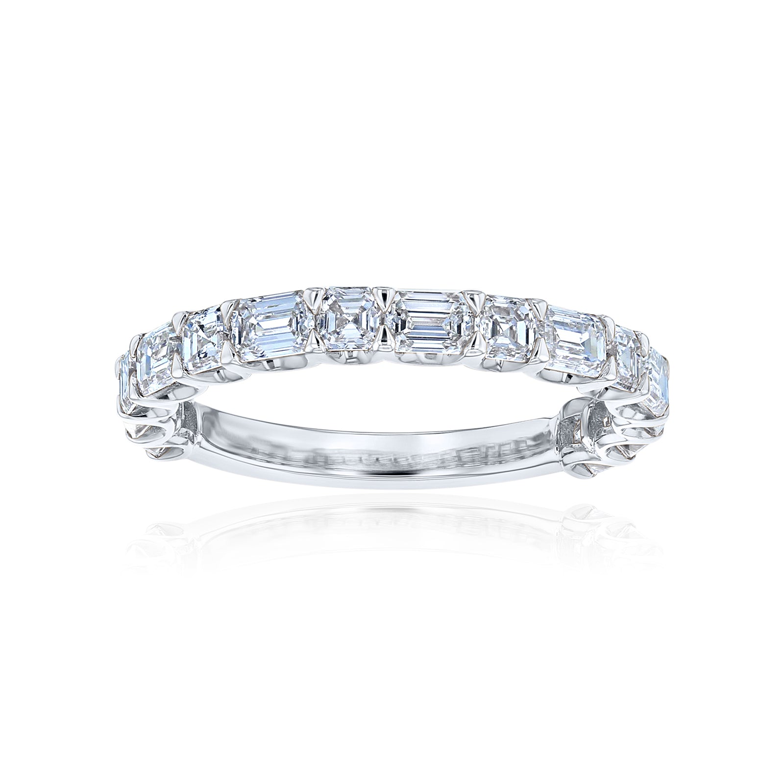 1.8 Carat Lab Grown Diamond Half Eternity Coco Ring in White Gold