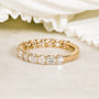 diamonds line over halfway around the ring 