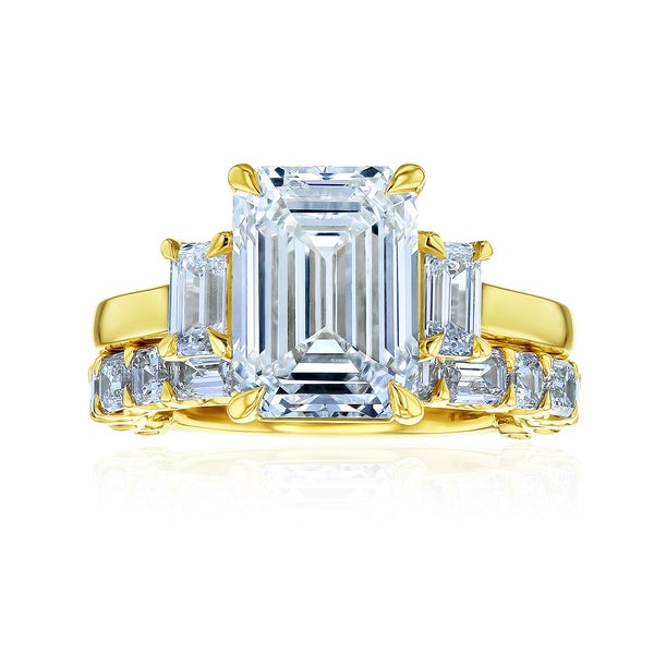 7 Carat Lab Grown Diamond Esma Bridal Set in Yellow Gold