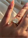 Kobelli Esma Bridal Set in Yellow Gold on a hand as seen on Instagram