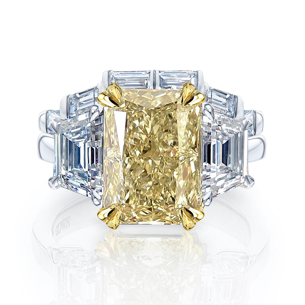 7.2 Carat Fancy Yellow Lab Grown Diamond Maryna Bridal Set