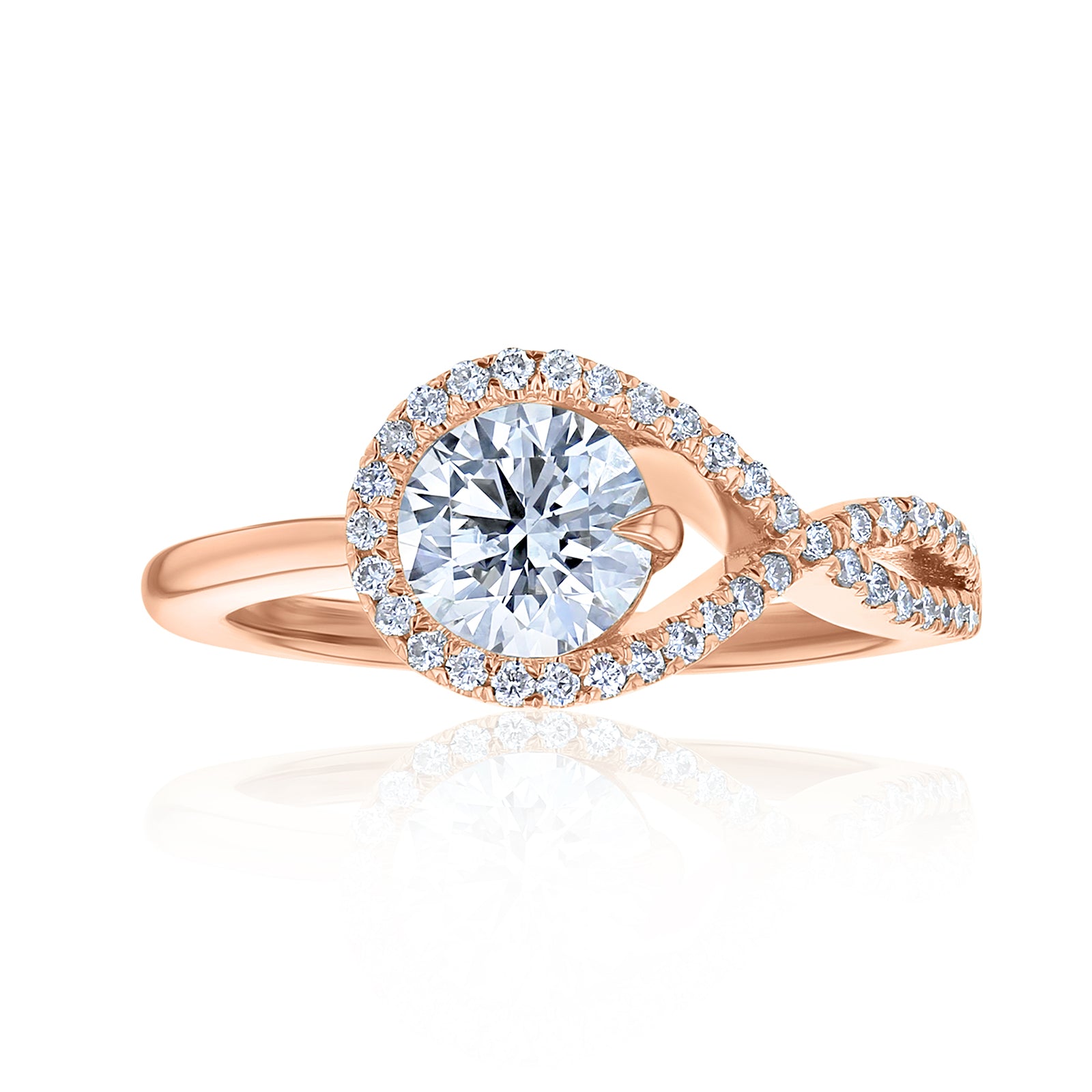 1.25 Carat Lab Grown Diamond Lasso Ring in Rose Gold