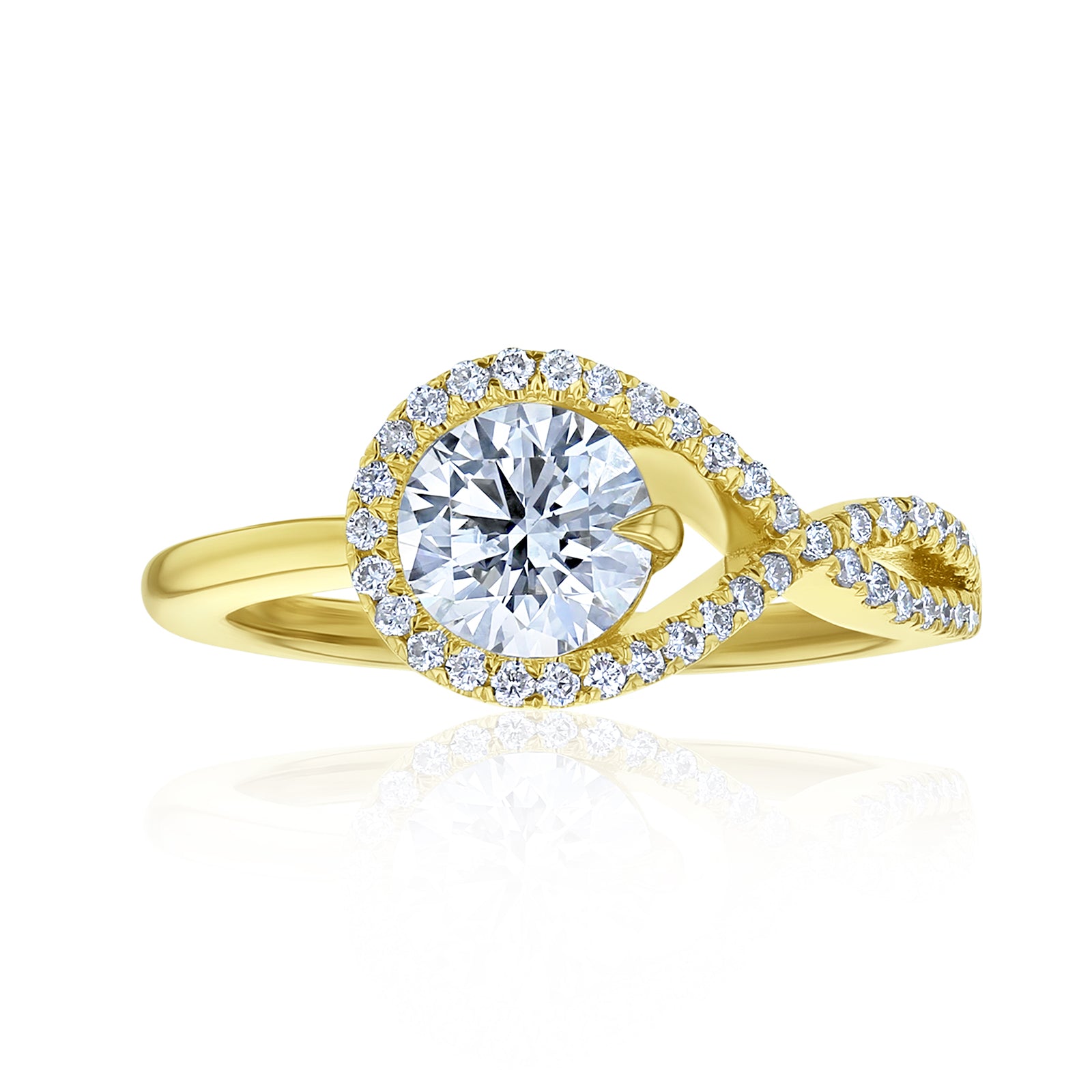 1.25 Carat Lab Grown Diamond Lasso Ring in Yellow Gold