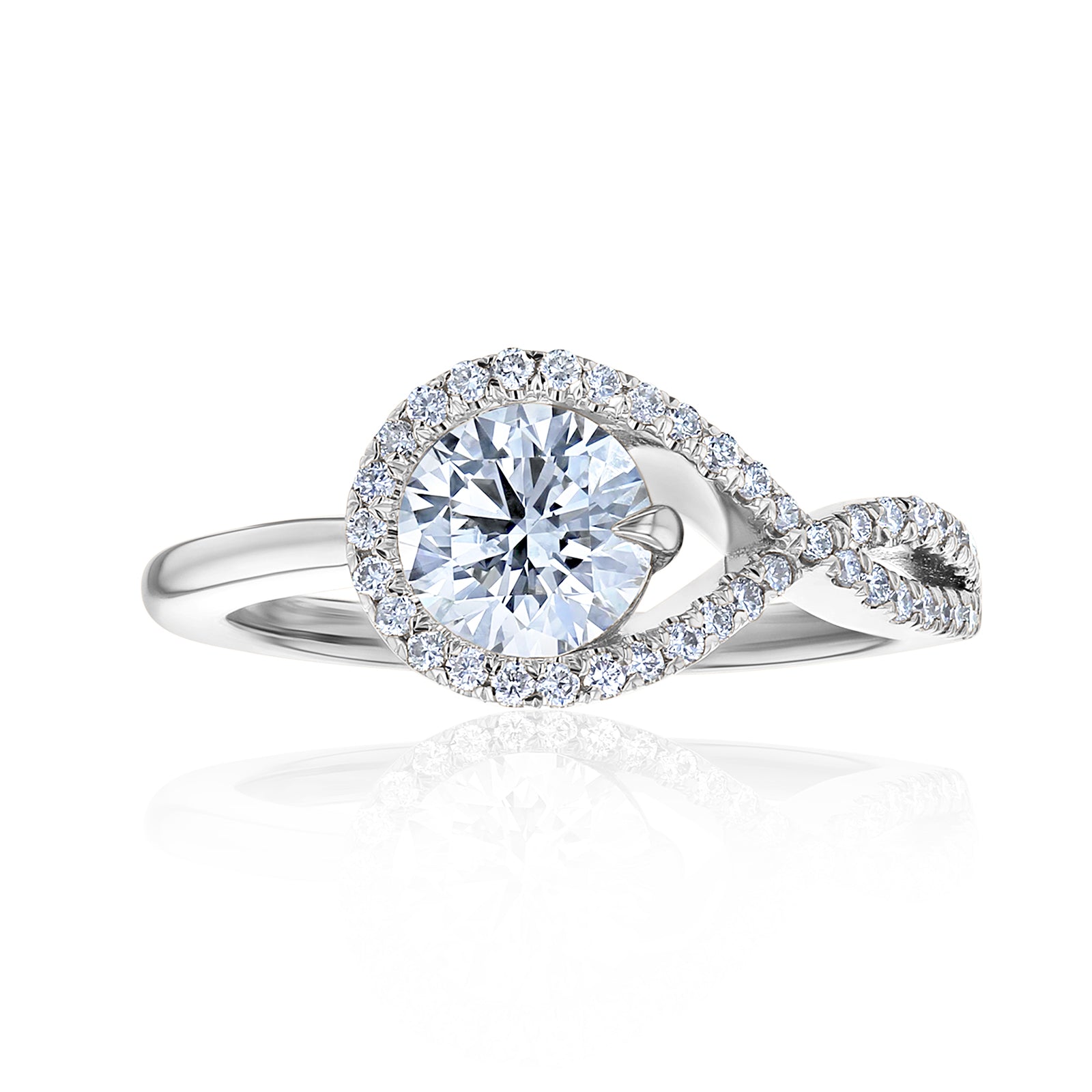 1.25 Carat Lab Grown Diamond Lasso Ring in White Gold