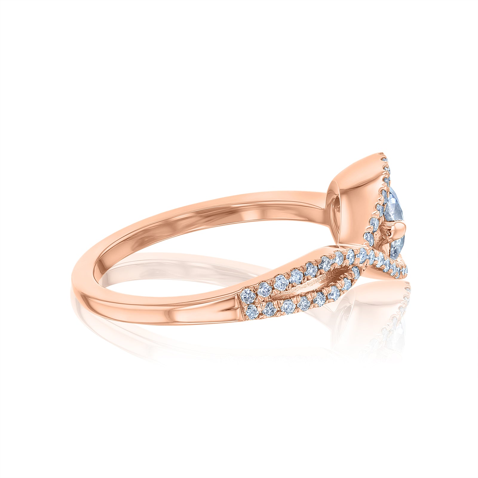 Low setting in rose gold