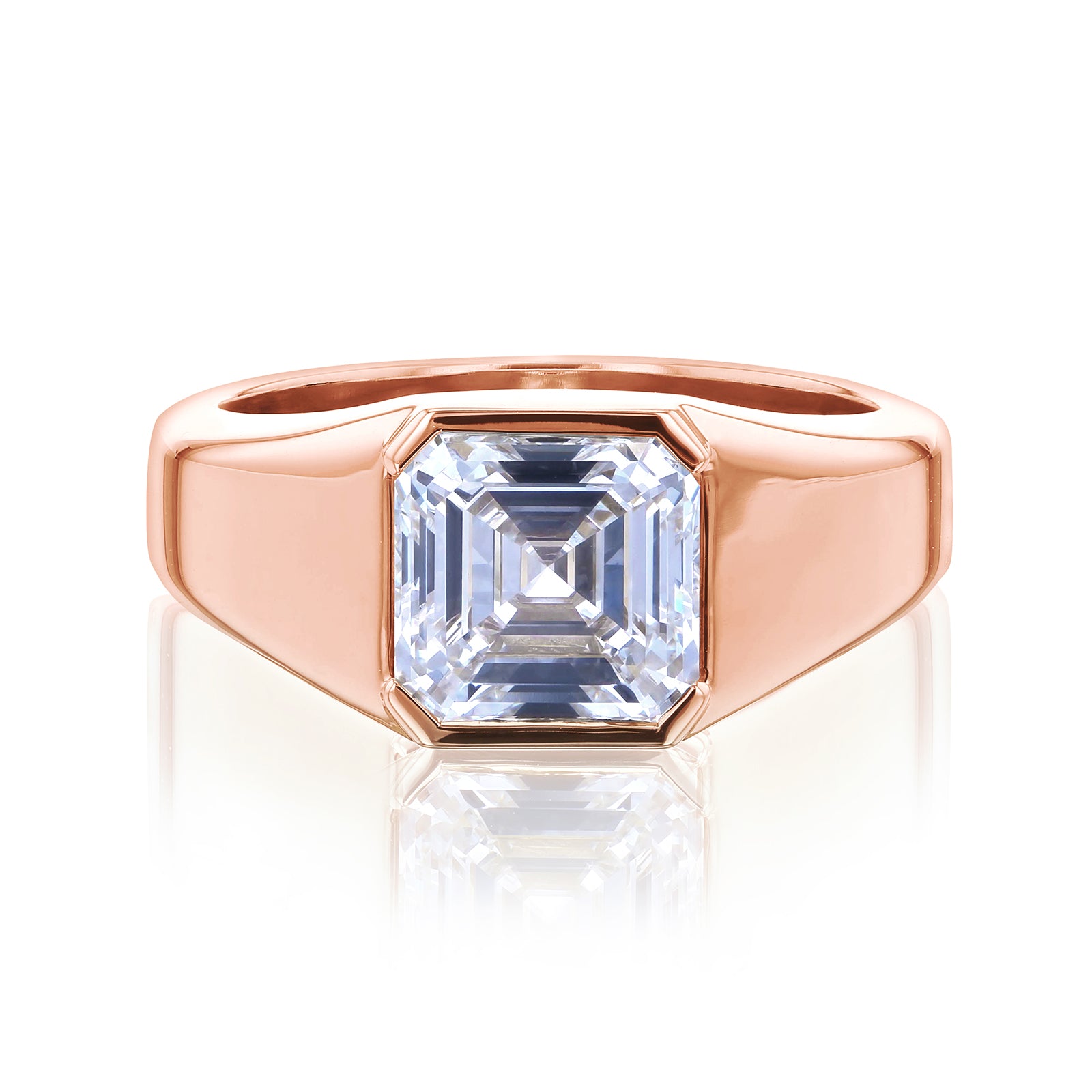 2, 3, or 4 Carat Lab Grown Diamond Wide Solitaire Sidney Ring