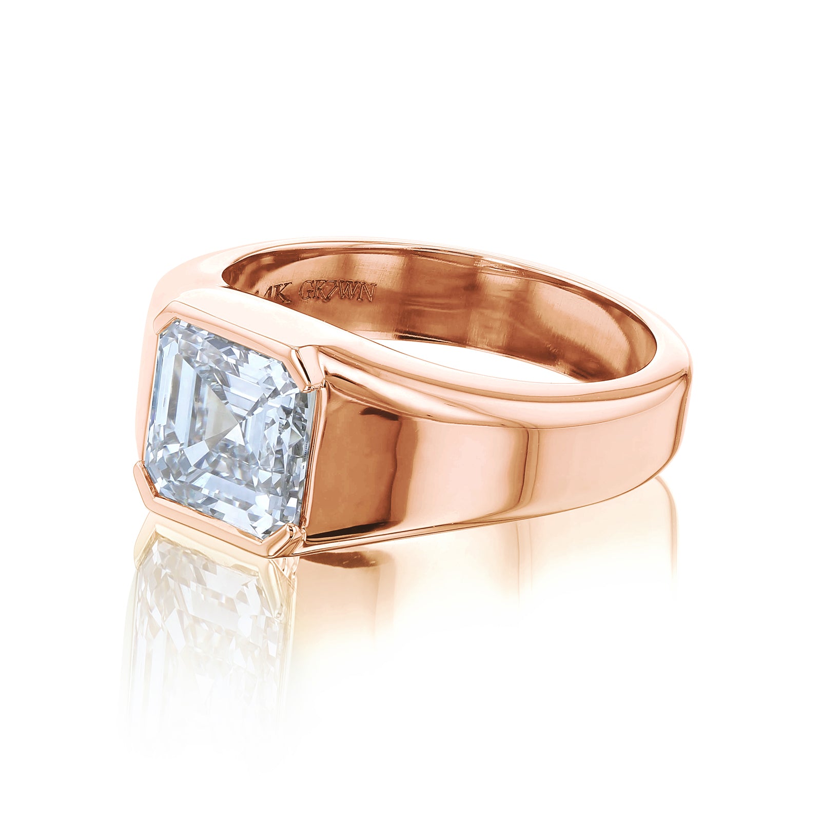 2, 3, or 4 Carat Lab Grown Diamond Wide Solitaire Sidney Ring