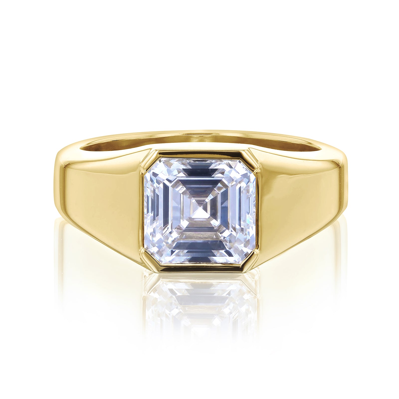 2, 3, or 4 Carat Lab Grown Diamond Wide Solitaire Sidney Ring