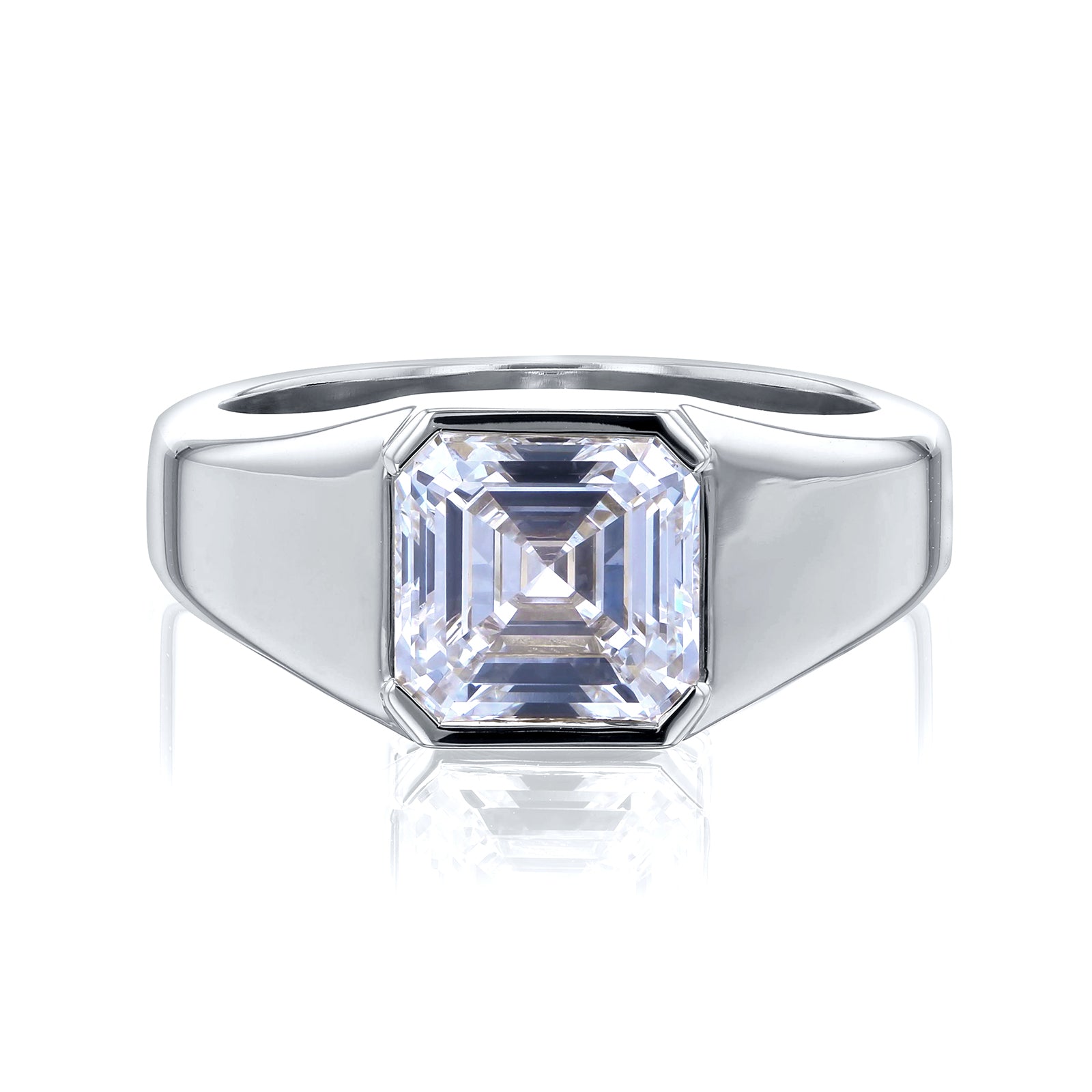 2, 3, or 4 Carat Lab Grown Diamond Wide Solitaire Sidney Ring